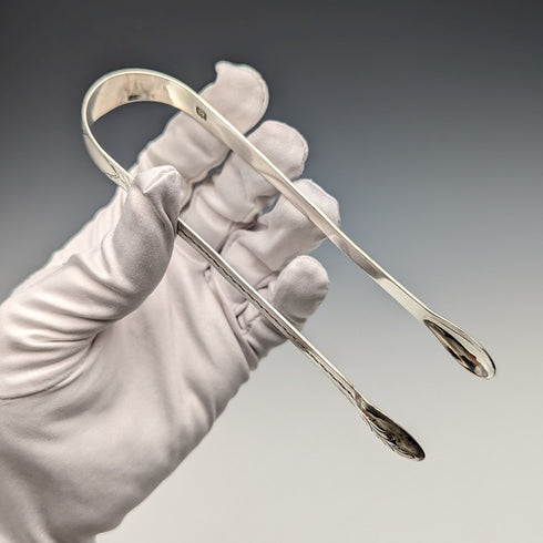 Circa 1800 British Antique Sterling Silver Sugar Tongs 25g George Smith IV